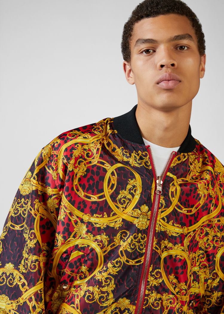 Versace Jeans Couture Leo Chain Print Bomber Jacket μπουφαν Jeans Couture κοκκινα | GDAX0SB