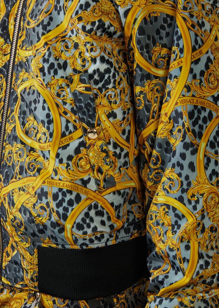 Versace Jeans Couture Leo Chain Print Bomber Jacket μπουφαν Jeans Couture μαυρα | TYBY9U3