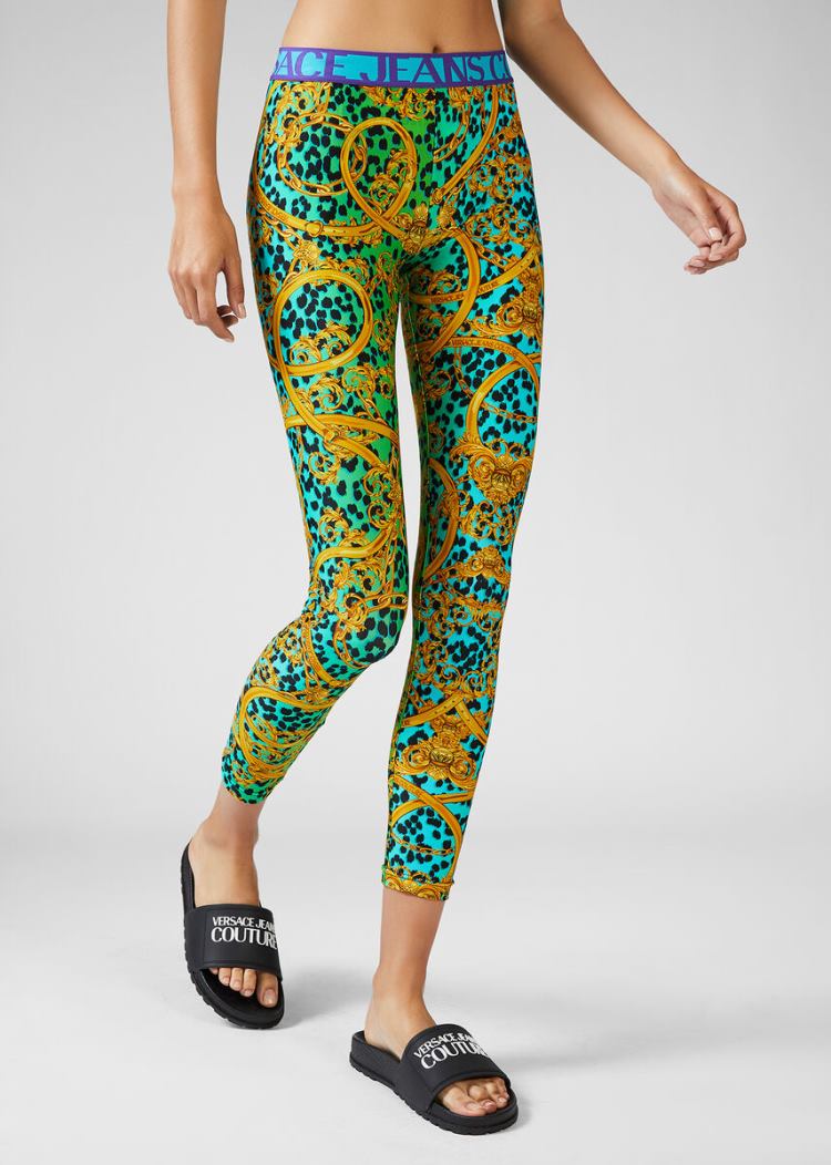 Versace Jeans Couture Leo Chain Print Leggings κολαν Jeans Couture πρασινο | ECU0J53