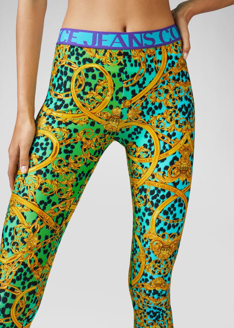Versace Jeans Couture Leo Chain Print Leggings κολαν Jeans Couture πρασινο | ECU0J53