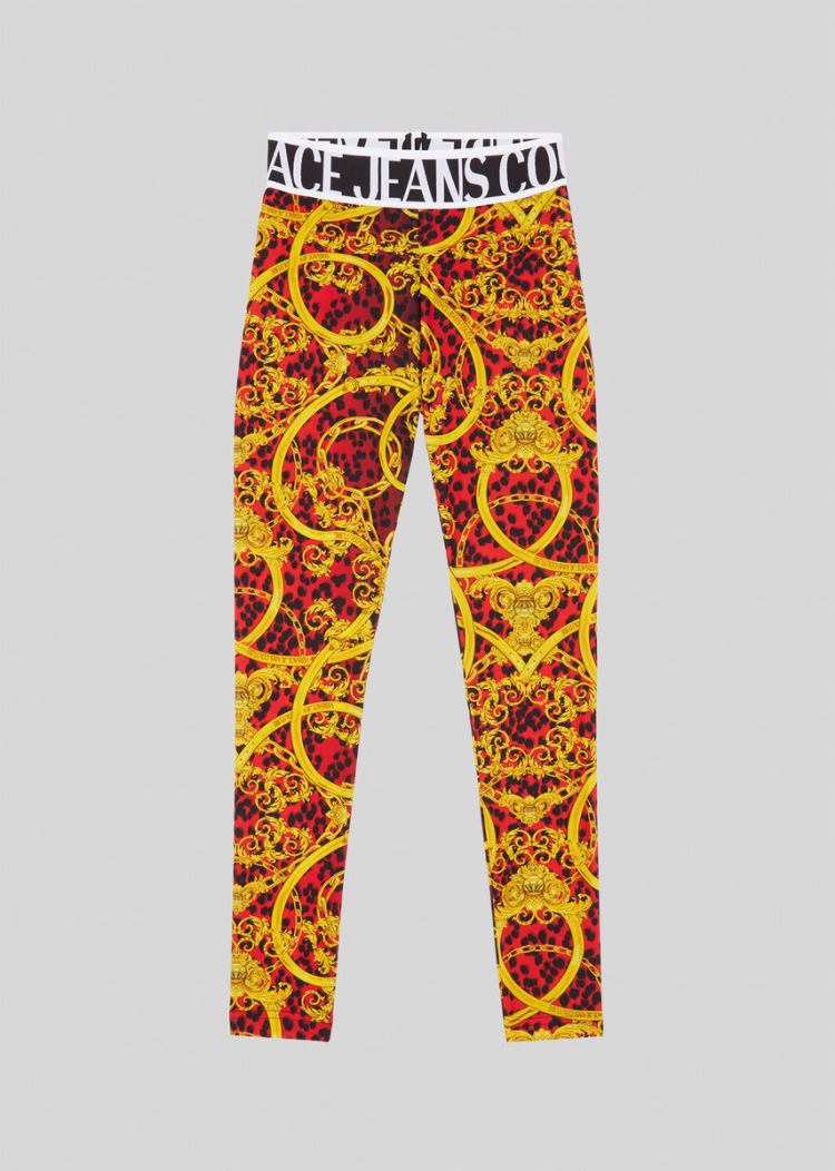 Versace Jeans Couture Leo Chain Print Leggings κολαν Jeans Couture κοκκινα | TGROVIY