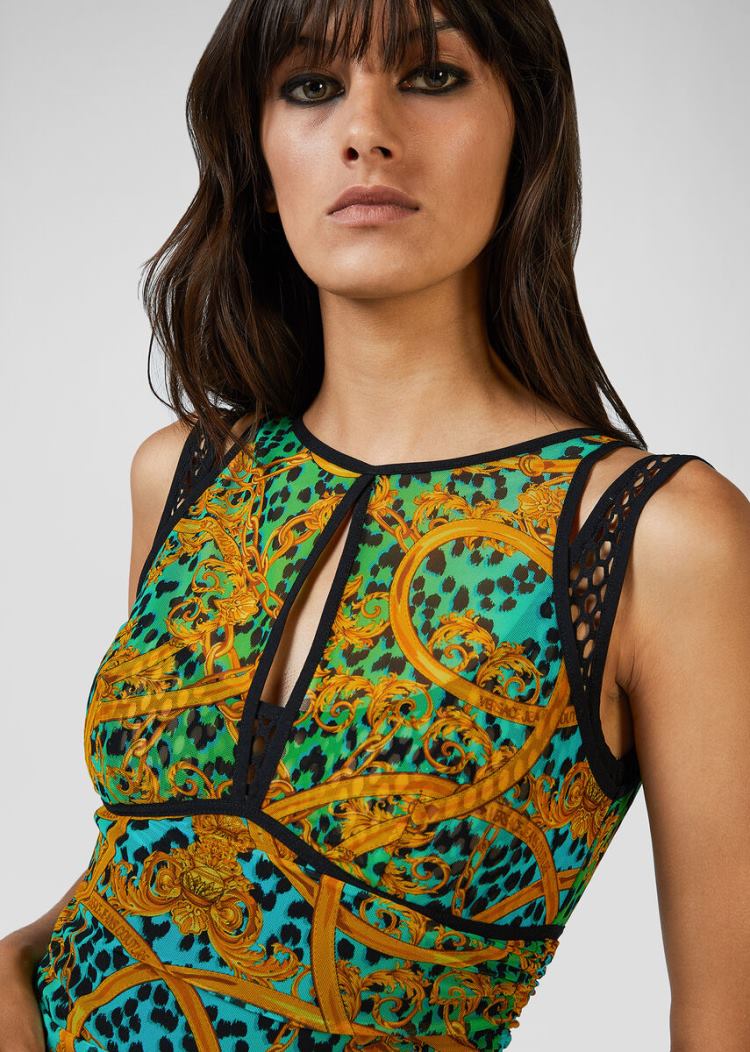 Versace Jeans Couture Leo Chain Print Mini φορεμα φορεμα Jeans Couture πρασινο | 2A8B6IL