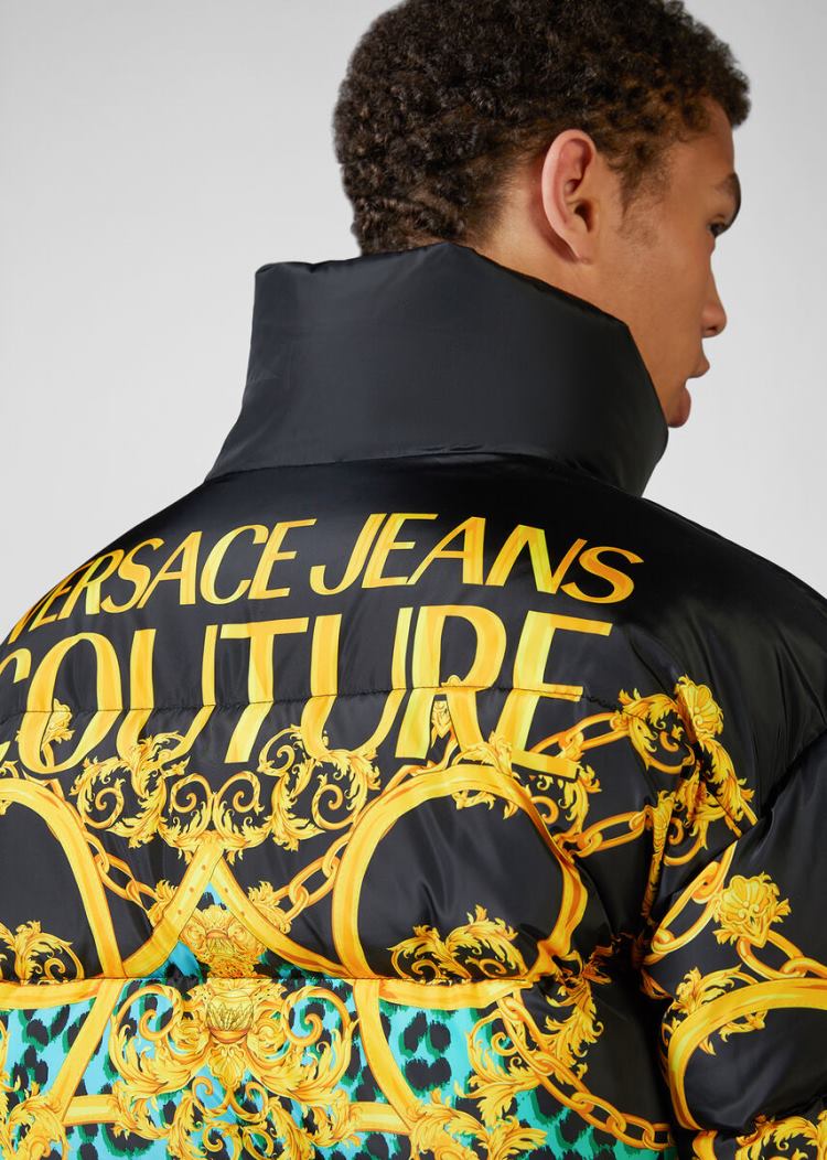 Versace Jeans Couture Leo Chain Print Puffer Jacket μπουφαν Jeans Couture πρασινο | CNPV7GV