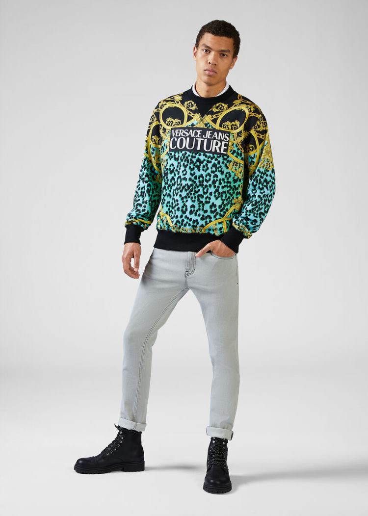 Versace Jeans Couture Leo Chain Print Sweatshirt Φούτερ Jeans Couture πρασινο | IBE44X4