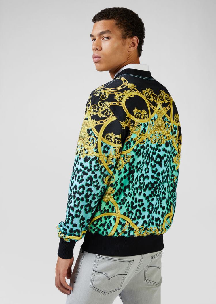 Versace Jeans Couture Leo Chain Print Sweatshirt Φούτερ Jeans Couture πρασινο | IBE44X4