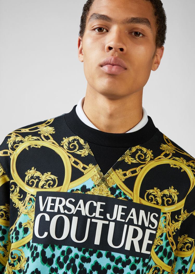 Versace Jeans Couture Leo Chain Print Sweatshirt Φούτερ Jeans Couture πρασινο | IBE44X4