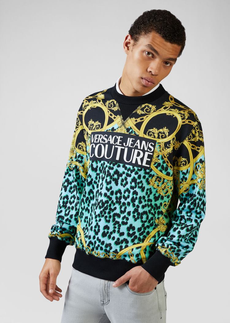 Versace Jeans Couture Leo Chain Print Sweatshirt Φούτερ Jeans Couture πρασινο | IBE44X4