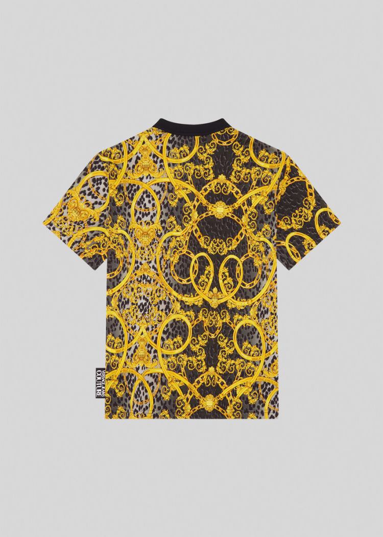Versace Jeans Couture Leo Chain Print T Shirt μπλουζακια Jeans Couture μαυρα | V742VYC