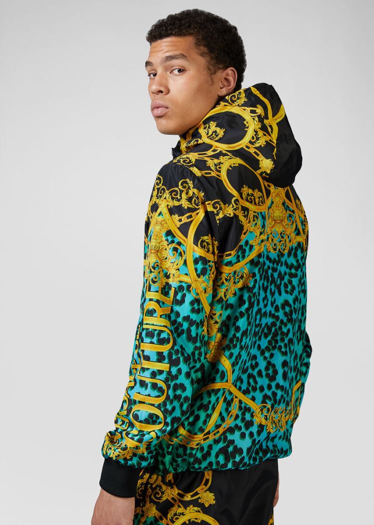 Versace Jeans Couture Leo Chain Print Windbreaker μπουφαν Jeans Couture πρασινο | BY649PA