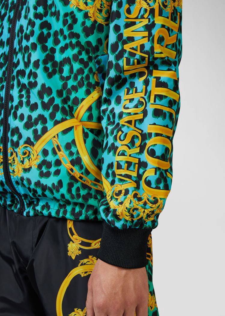 Versace Jeans Couture Leo Chain Print Windbreaker μπουφαν Jeans Couture πρασινο | BY649PA