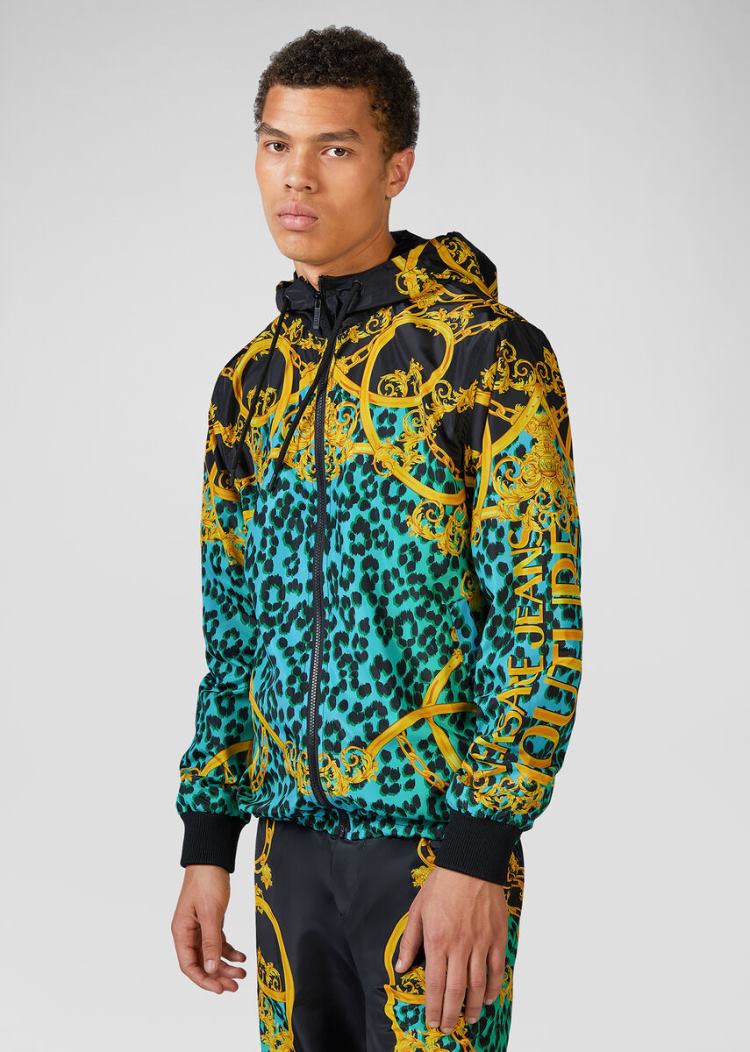 Versace Jeans Couture Leo Chain Print Windbreaker μπουφαν Jeans Couture πρασινο | BY649PA