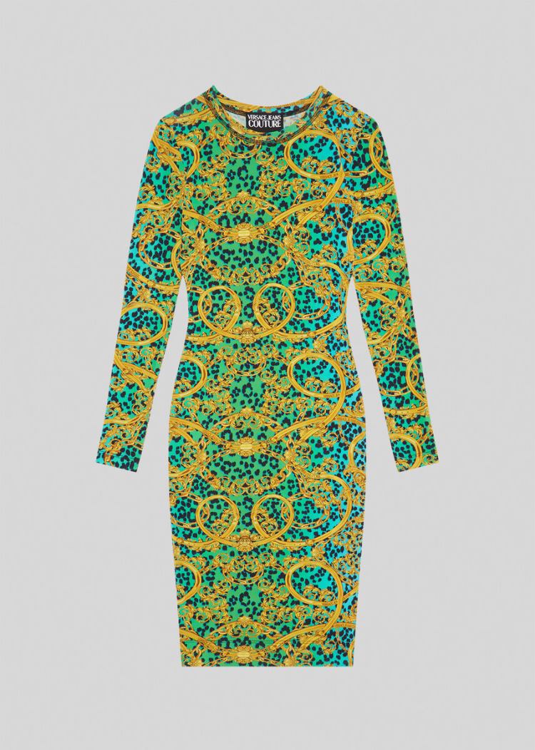 Versace Jeans Couture Leo Chain Print φορεμα φορεμα Jeans Couture πρασινο | 8KG62M7