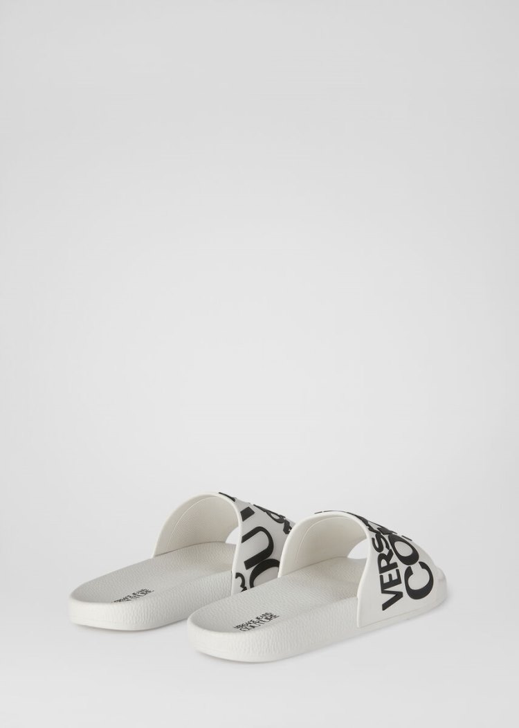 Versace Jeans Couture Logo Allover Slides σανδαλια Jeans Couture ασπρα | 635N6N8