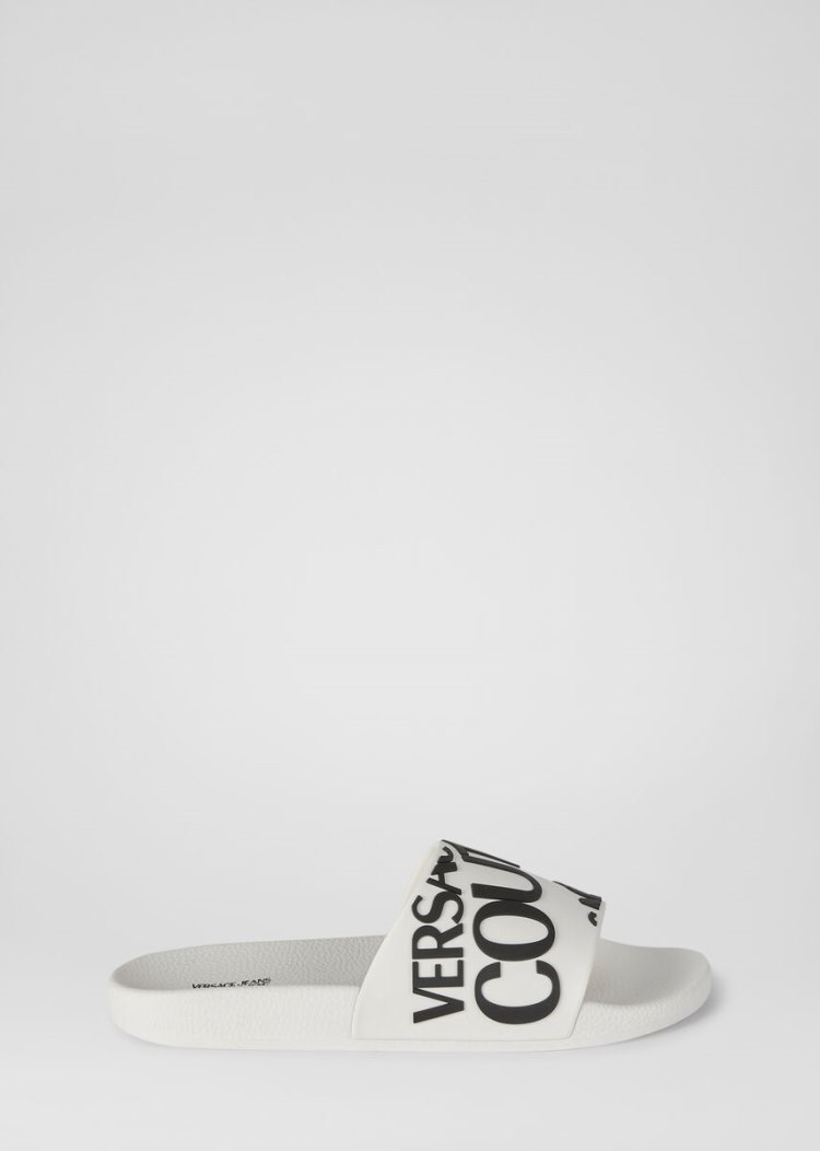 Versace Jeans Couture Logo Allover Slides σανδαλια Jeans Couture ασπρα | 635N6N8
