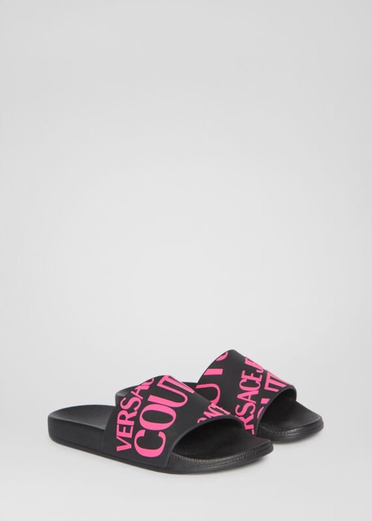 Versace Jeans Couture Logo Allover Slides σανδαλια Jeans Couture ροζ | B8XM670