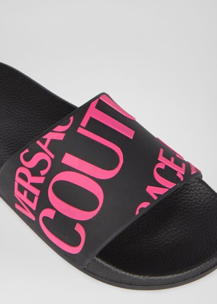 Versace Jeans Couture Logo Allover Slides σανδαλια Jeans Couture ροζ | B8XM670