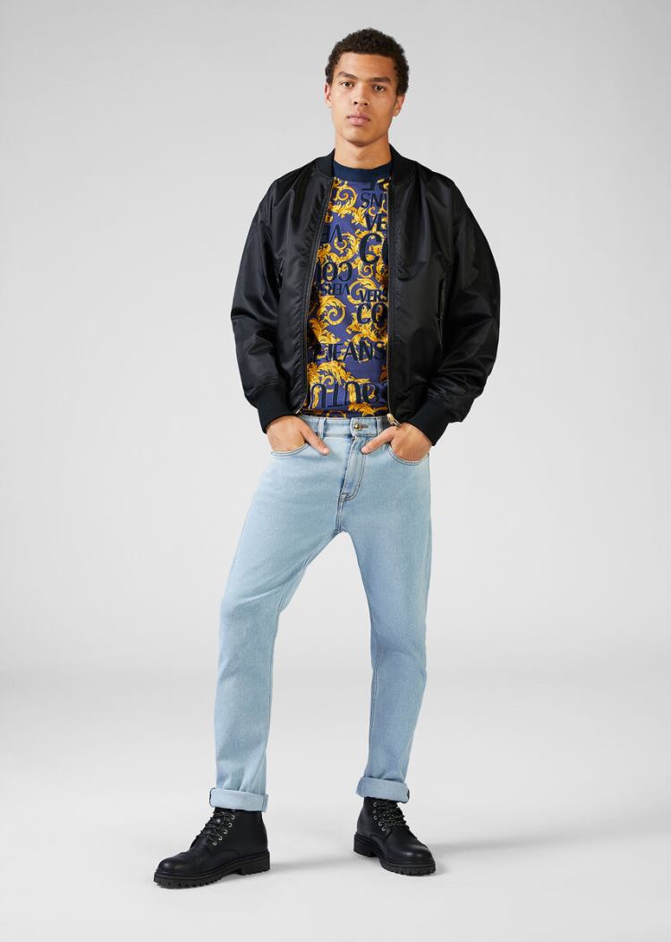 Versace Jeans Couture Logo Baroque Print T Shirt μπλουζακια Jeans Couture Πολύχρωμο | 59FF97U