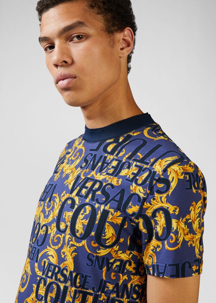 Versace Jeans Couture Logo Baroque Print T Shirt μπλουζακια Jeans Couture Πολύχρωμο | 59FF97U