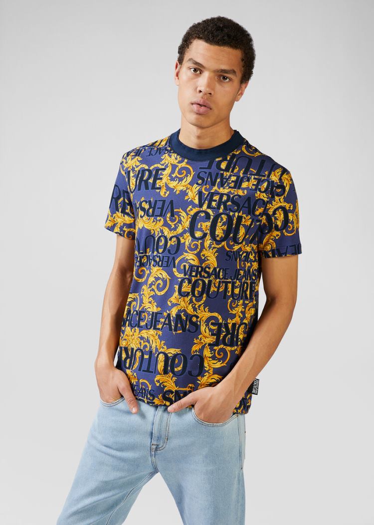 Versace Jeans Couture Logo Baroque Print T Shirt μπλουζακια Jeans Couture Πολύχρωμο | 59FF97U