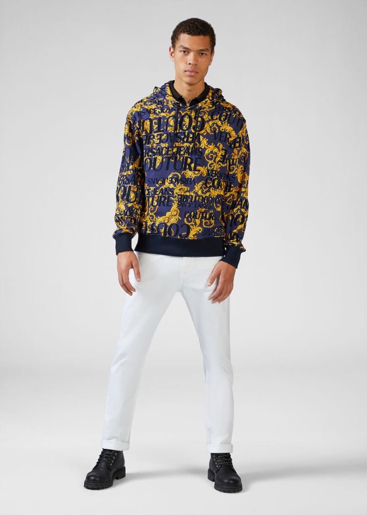 Versace Jeans Couture Logo Baroque Print Hoodie φουτερ με κουκουλα Jeans Couture Πολύχρωμο | PU0FBRR