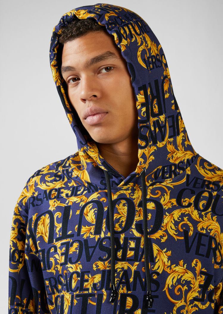 Versace Jeans Couture Logo Baroque Print Hoodie φουτερ με κουκουλα Jeans Couture Πολύχρωμο | PU0FBRR