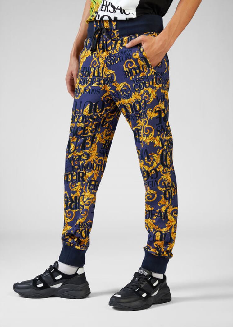 Versace Jeans Couture Logo Baroque Print Fleece Trackpants παντελόνι Jeans Couture Πολύχρωμο | QLFTTZS
