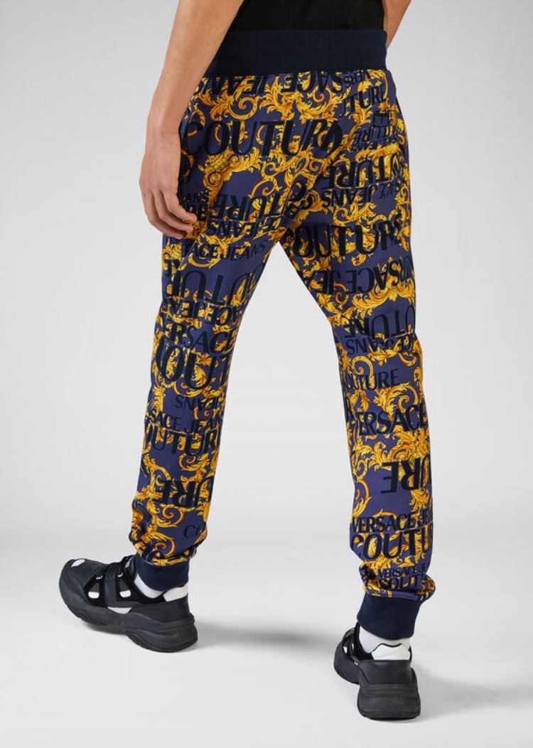 Versace Jeans Couture Logo Baroque Print Fleece Trackpants παντελόνι Jeans Couture Πολύχρωμο | QLFTTZS
