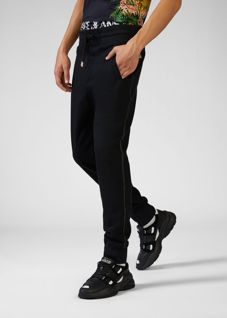 Versace Jeans Couture Logo Detail Trackpants παντελόνι Jeans Couture μαυρα | 1KCT526