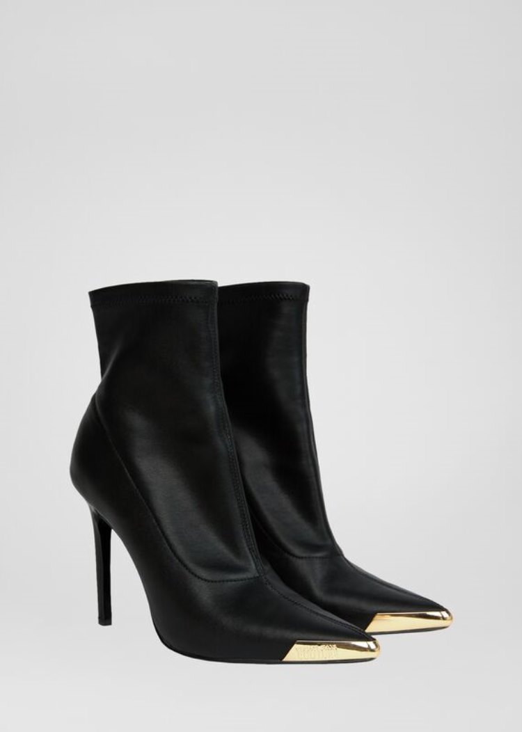 Versace Jeans Couture Logo Gold Tip Ankle Boots μποτεσ Jeans Couture μαυρα | 2ID5N0N