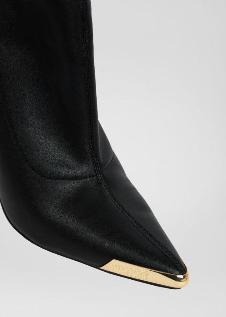 Versace Jeans Couture Logo Gold Tip Ankle Boots μποτεσ Jeans Couture μαυρα | 2ID5N0N