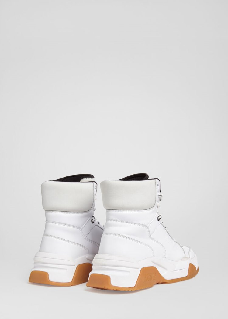 Versace Jeans Couture Logo High Top Trainers αθλητικα Jeans Couture ασπρα | 4F82M94