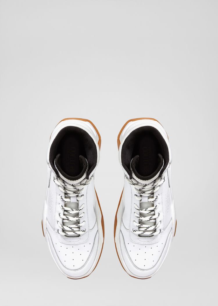 Versace Jeans Couture Logo High Top Trainers αθλητικα Jeans Couture ασπρα | 4F82M94
