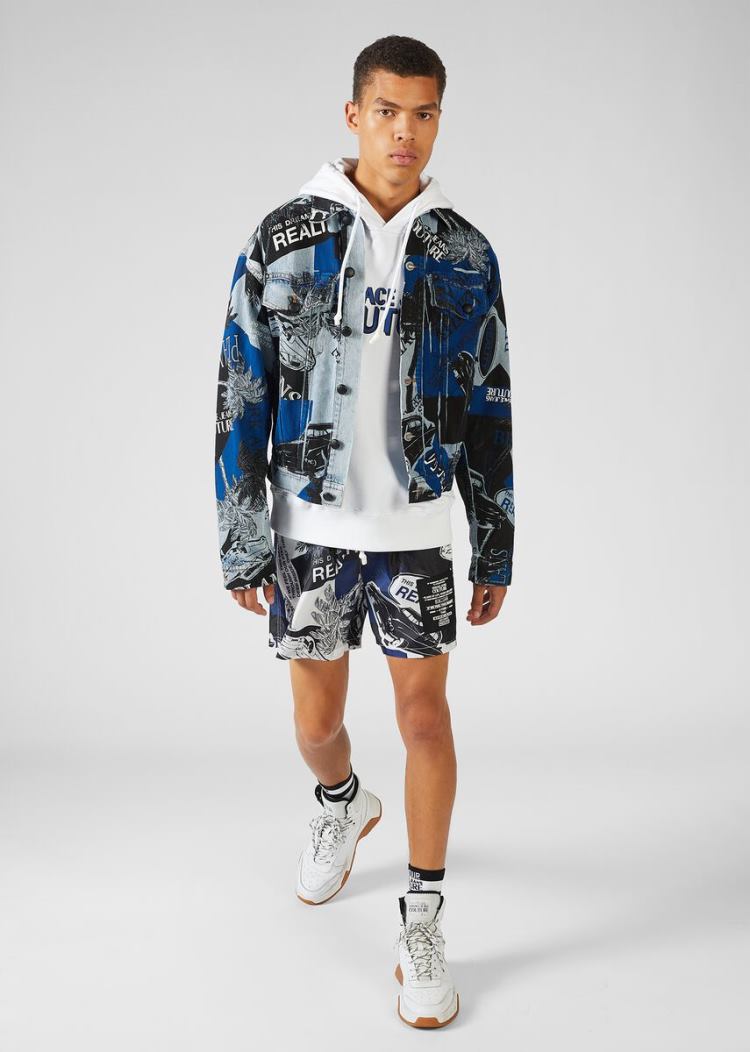 Versace Jeans Couture Logo Hoodie φουτερ με κουκουλα Jeans Couture ασπρα | N4ELVC0