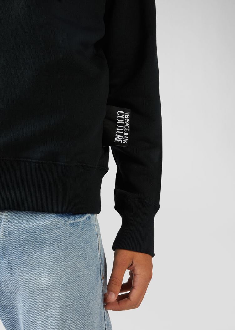 Versace Jeans Couture Logo Hoodie φουτερ με κουκουλα Jeans Couture μαυρα | UEW6BNX