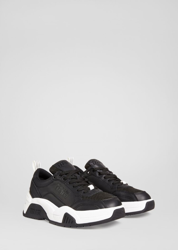 Versace Jeans Couture Logo Low Top Trainers αθλητικα Jeans Couture μαυρα | RVWU22Z