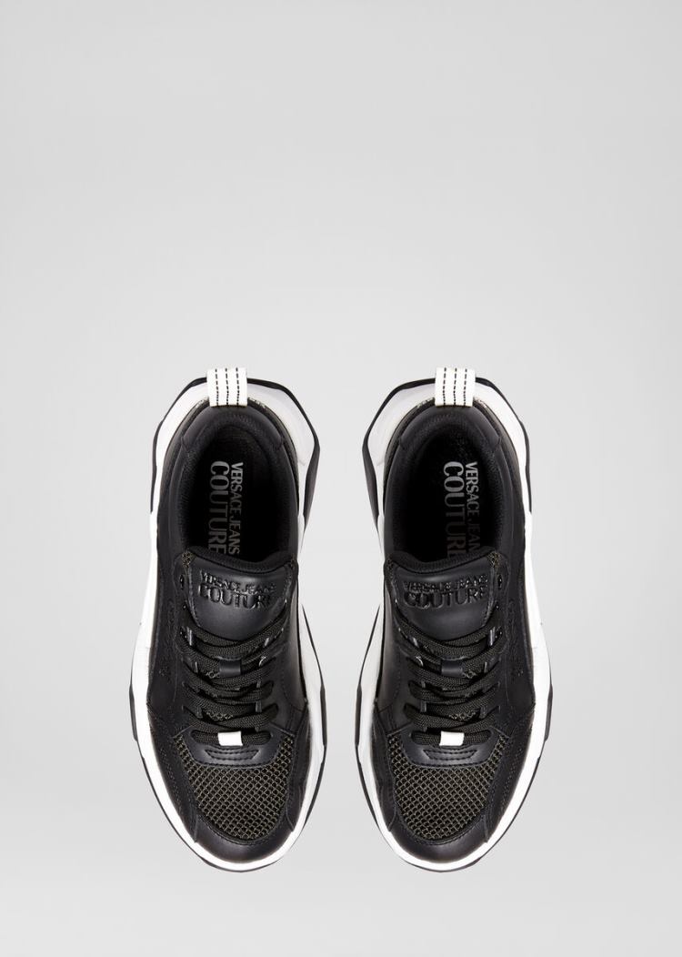 Versace Jeans Couture Logo Low Top Trainers αθλητικα Jeans Couture μαυρα | RVWU22Z
