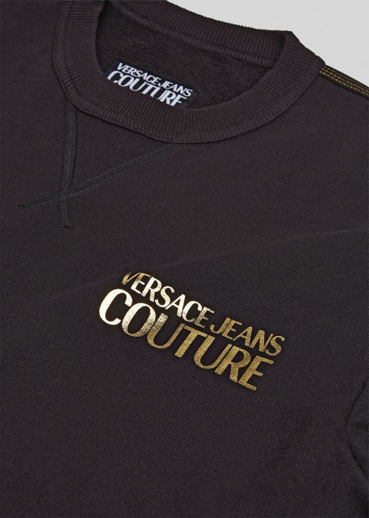 Versace Jeans Couture Logo Motif Sweatshirt Φούτερ Jeans Couture μαυρα | 5VAOHXW