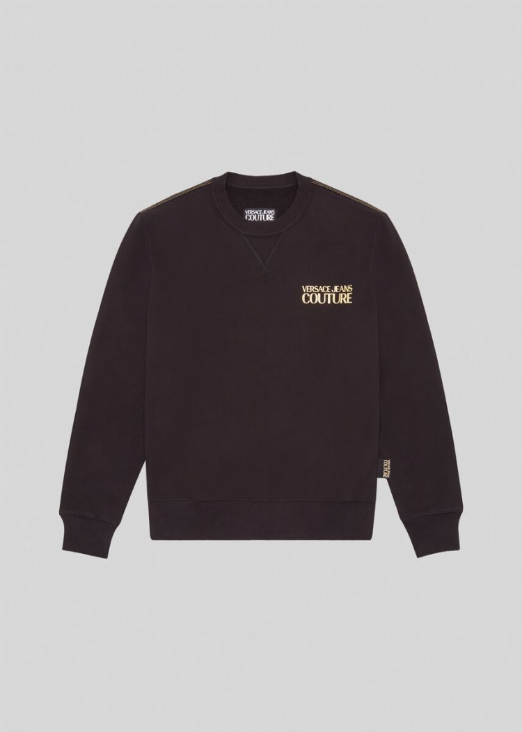 Versace Jeans Couture Logo Motif Sweatshirt Φούτερ Jeans Couture μαυρα | 5VAOHXW