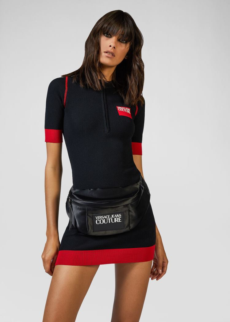 Versace Jeans Couture Logo Patch Belt Bag τσαντα Jeans Couture μαυρα | LS0AYC3