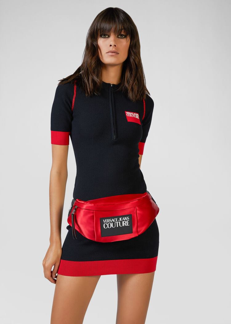 Versace Jeans Couture Logo Patch Belt Bag τσαντα Jeans Couture κοκκινα | XECY5VN