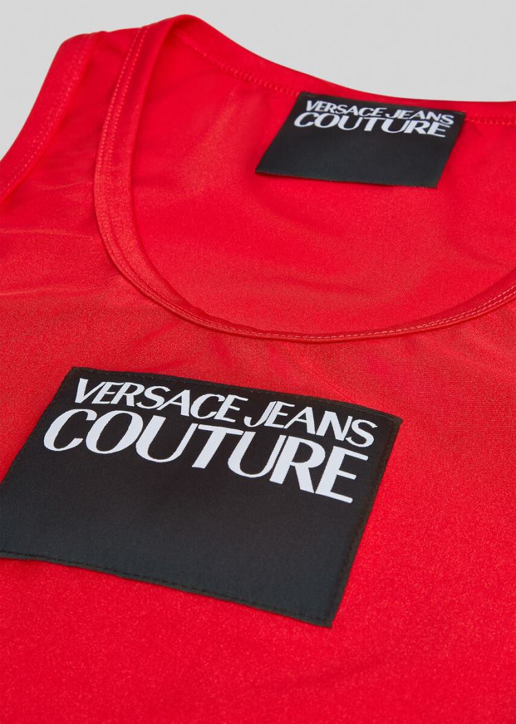 Versace Jeans Couture Logo Patch Crop Top Αριστος Jeans Couture κοκκινα | RDC2RS6