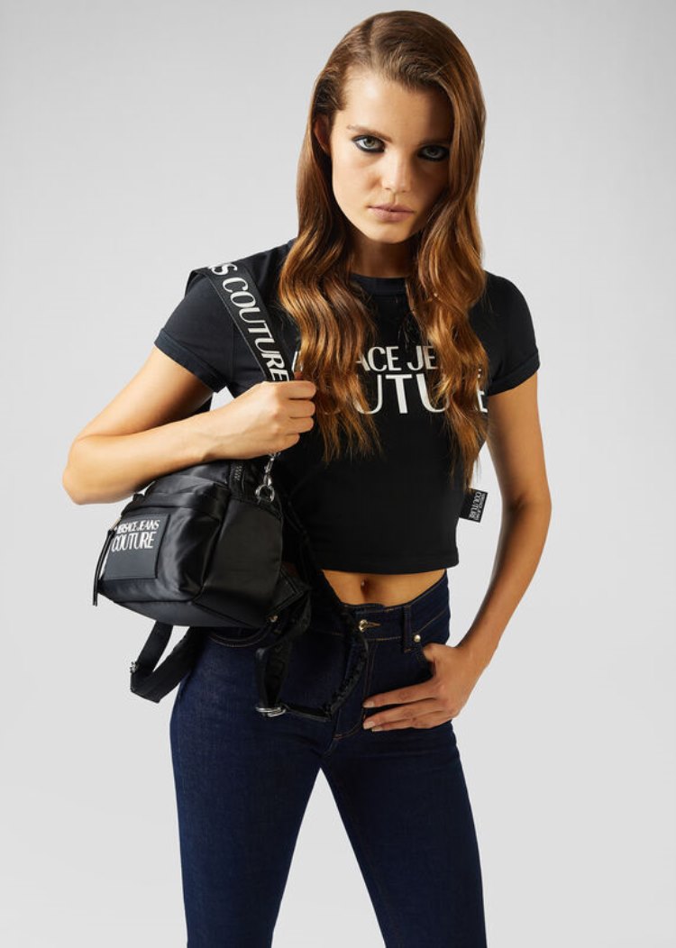 Versace Jeans Couture Logo Patch Mini Backpack σακιδια πλατησ Jeans Couture μαυρα | X2K1FPB