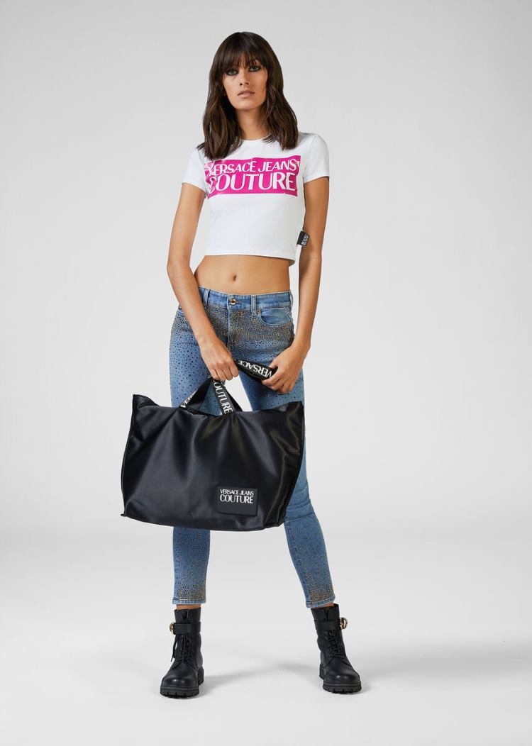 Versace Jeans Couture Logo Patch Tote Bag τσαντα Jeans Couture μαυρα | K82UR17