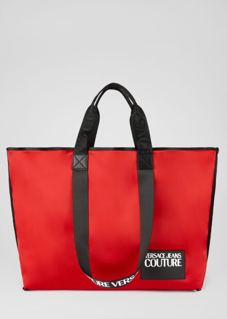 Versace Jeans Couture Logo Patch Tote Bag τσαντα Jeans Couture κοκκινα | PT5F5N3