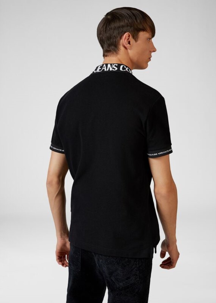 Versace Jeans Couture Logo Polo Shirt μπλουζακια πολο Jeans Couture μαυρα | CP2KPPR