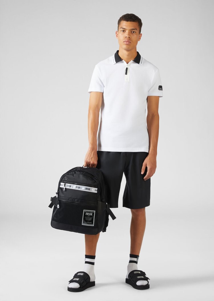Versace Jeans Couture Logo Polo Shirt μπλουζακια πολο Jeans Couture ασπρα | W2ZI36Y