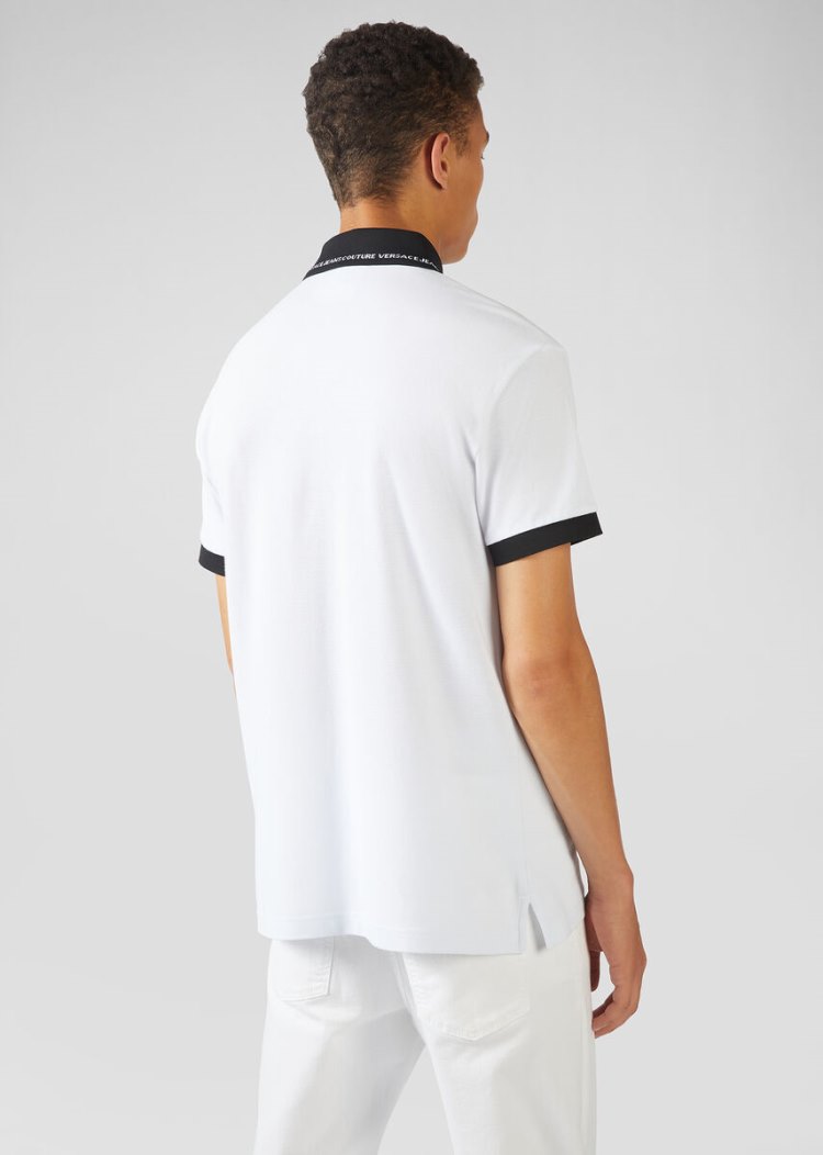 Versace Jeans Couture Logo Polo Shirt μπλουζακια πολο Jeans Couture ασπρα | W7D556R