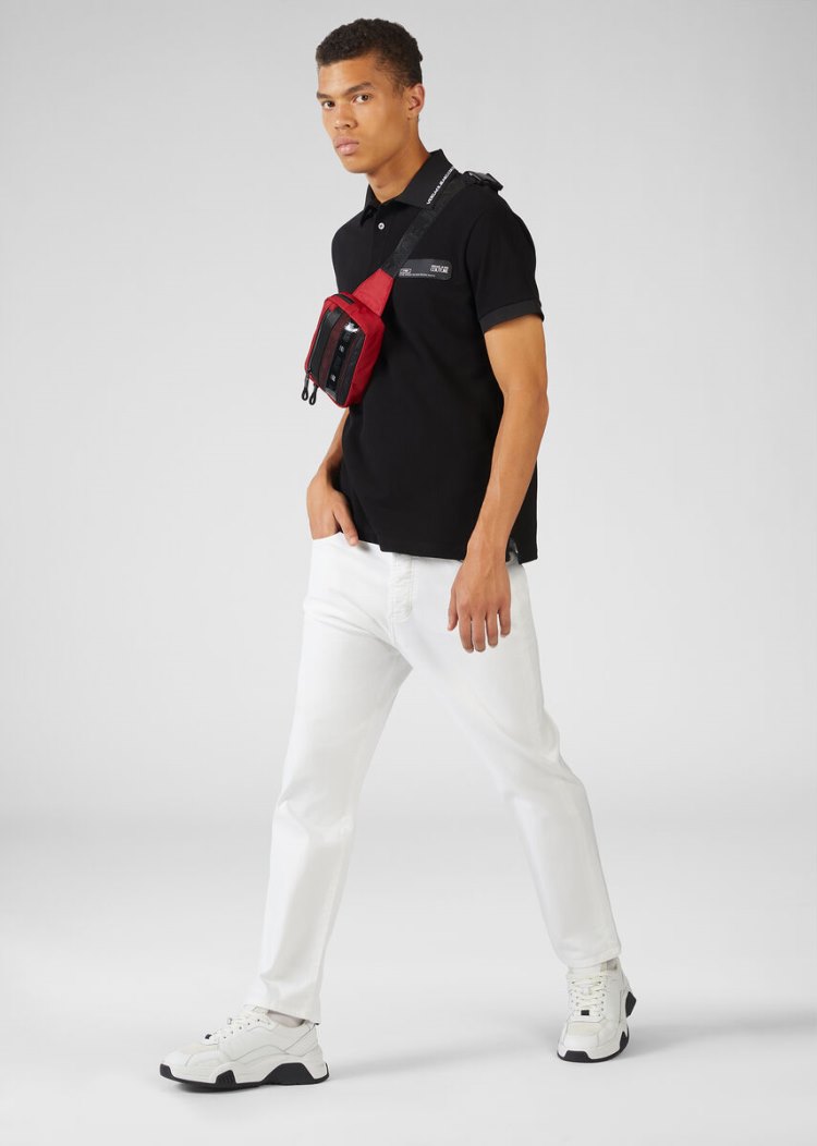 Versace Jeans Couture Logo Polo Shirt μπλουζακια πολο Jeans Couture μαυρα | WXX53BI