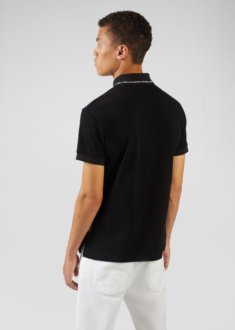 Versace Jeans Couture Logo Polo Shirt μπλουζακια πολο Jeans Couture μαυρα | WXX53BI