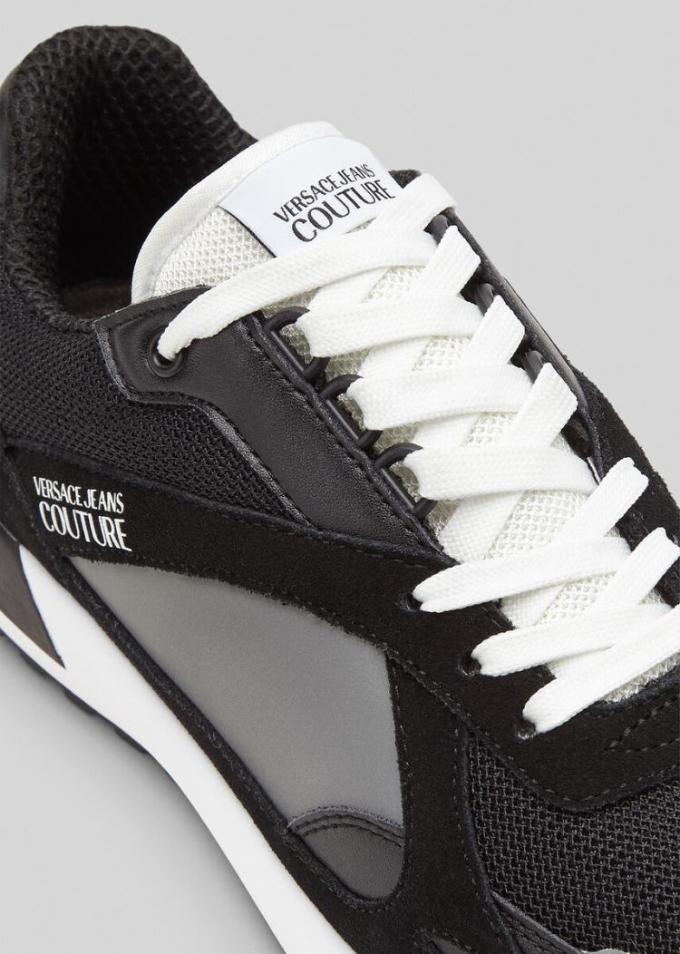 Versace Jeans Couture Logo Runner Trainers αθλητικα Jeans Couture μαυρα | B6WQIIB